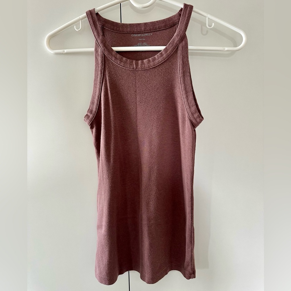 Cynthia Rowley Pink Ribbed Sleeveless Tank Top